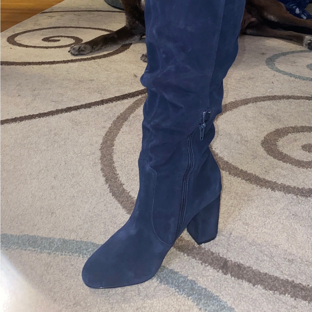 Laurie Felt tall suede block heel boot